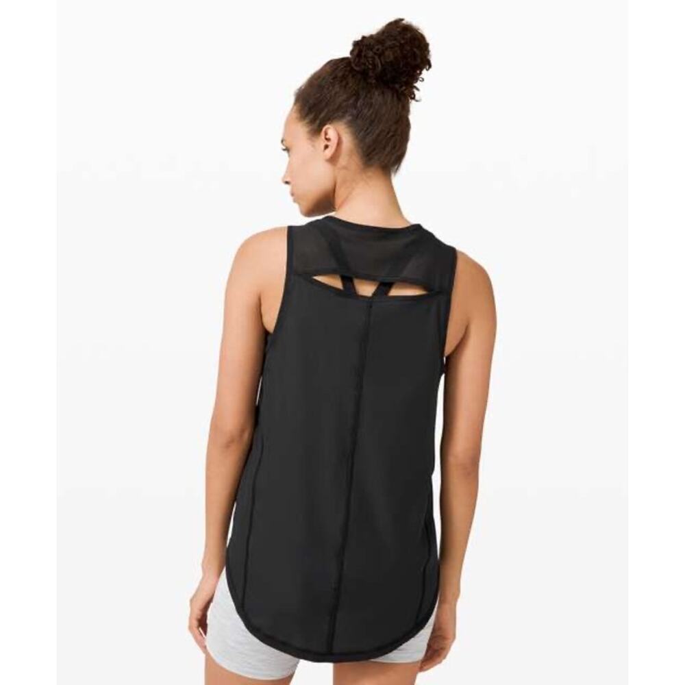 Lululemon | Black Mesh Detail Sculpt Tank Top Activewear Workout Fitness Sz 0